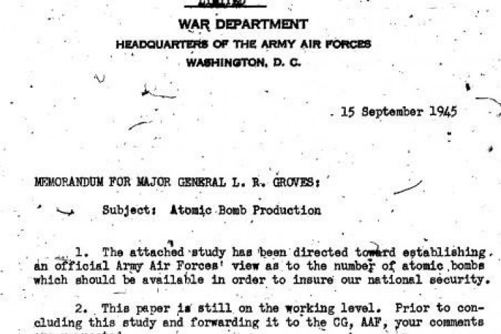 Това показват разсекретени документи на генерал Лесли Гроувс с дата